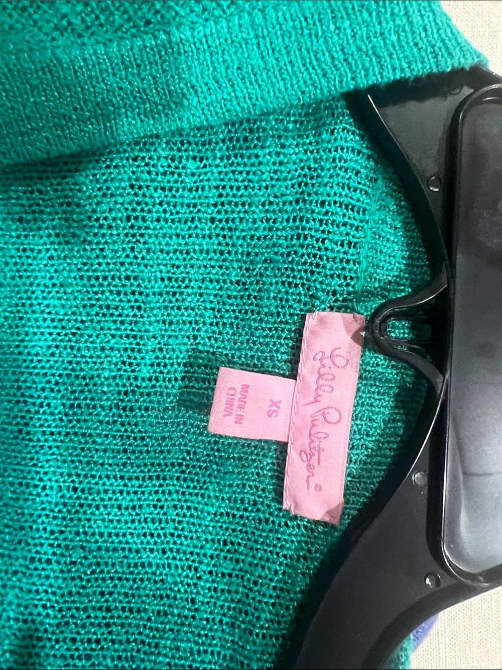 Lilly Pulitzer Open-Front Cardigan in Teal - Picture 3 of 3